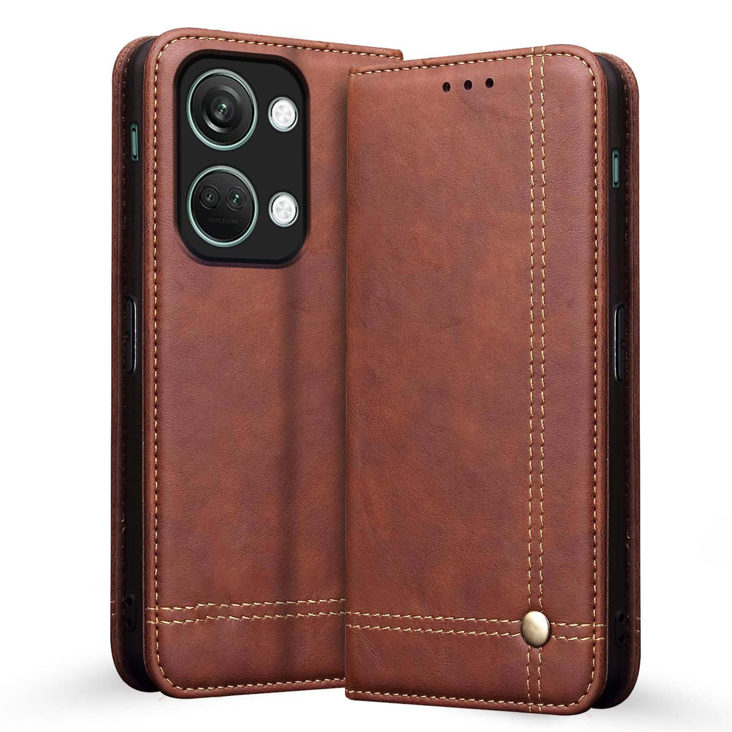 Pikkme brown Magnetic flip case for OnePlus Nord 3 5G