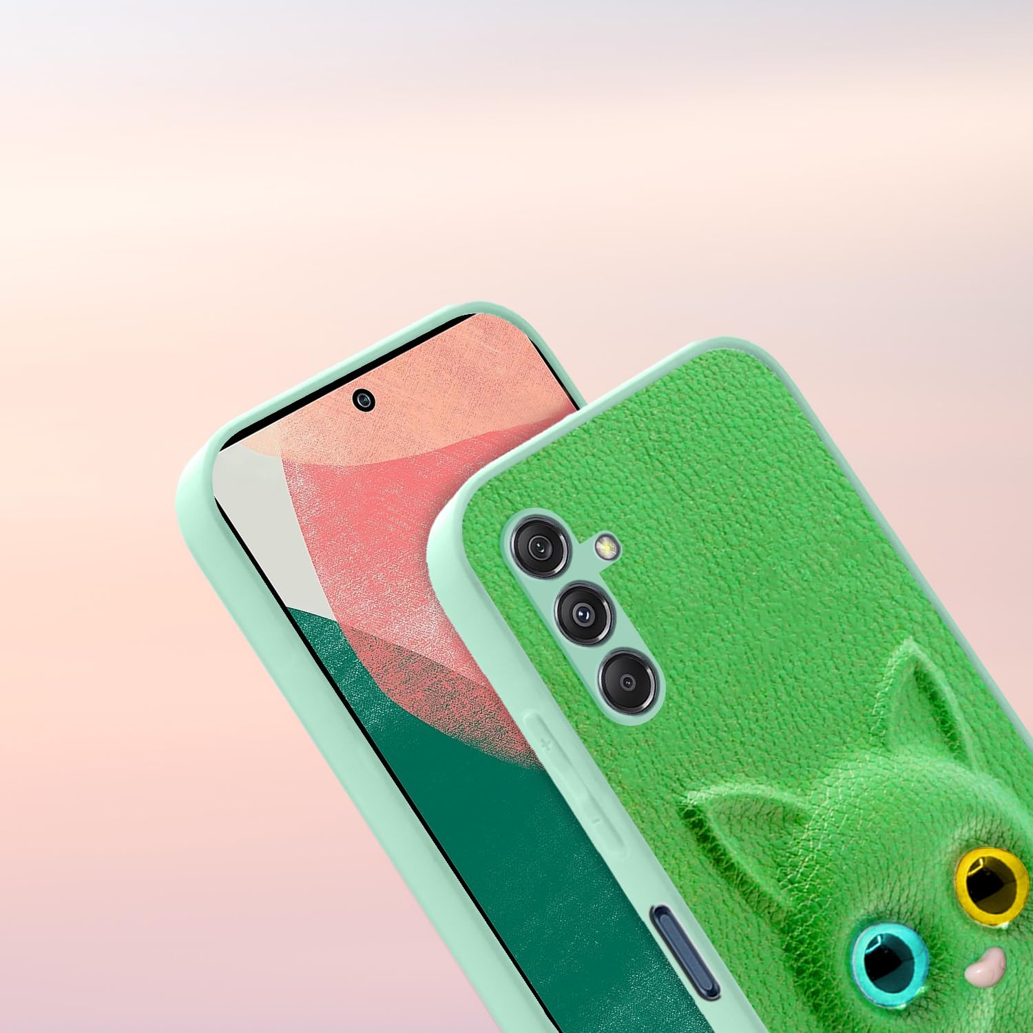 Pikkme Samsung Galaxy M54 5G Kitty Back Cover (Green)