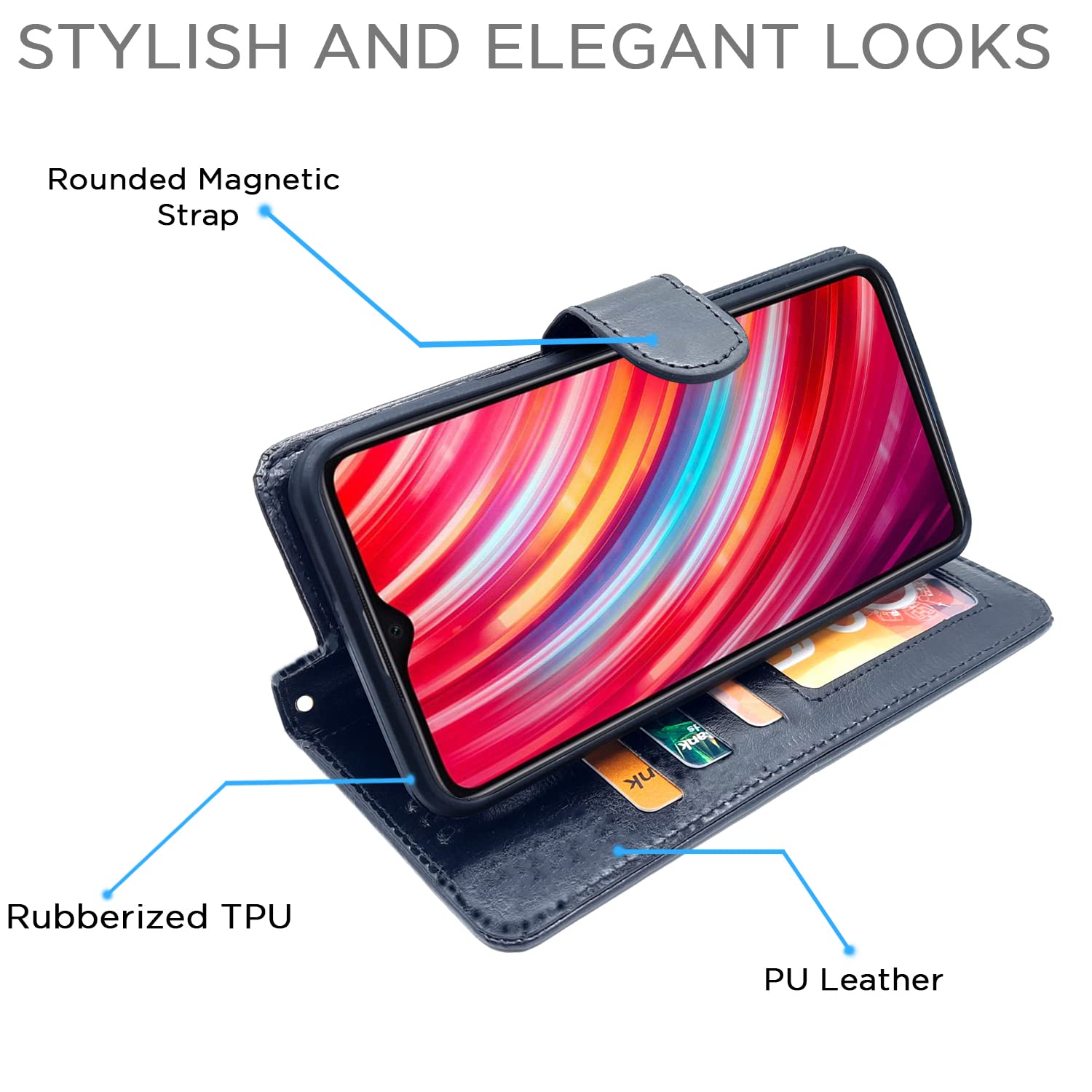 Pikkme Redmi Note 8 Pro Vintage Flip Cover | Black