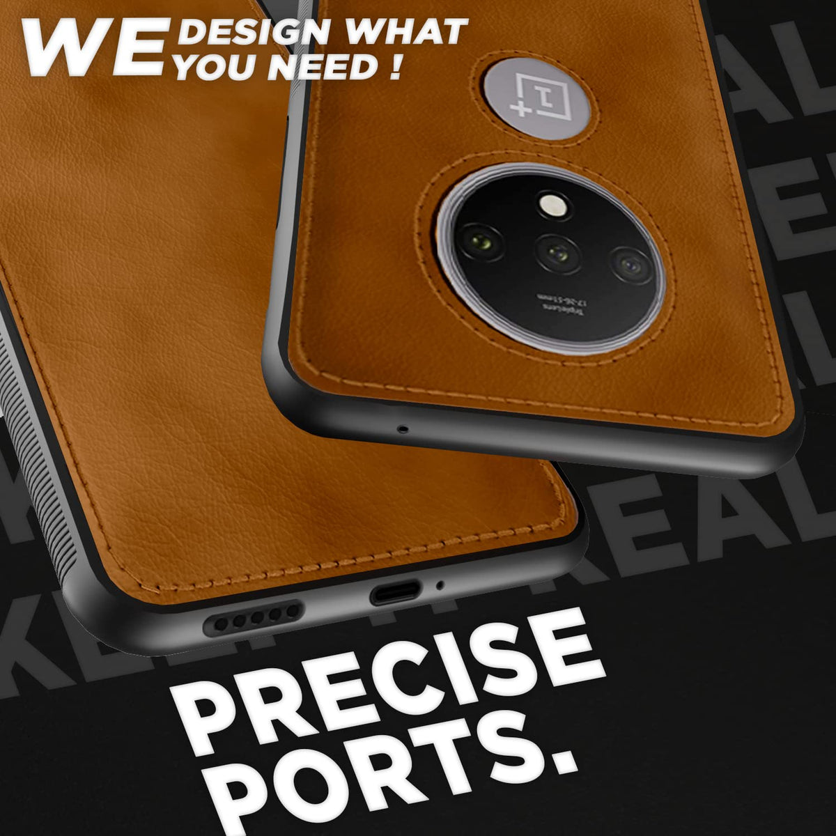 Pikkme brown Leatherback mobile back cover for OnePlus 7T – photo 4