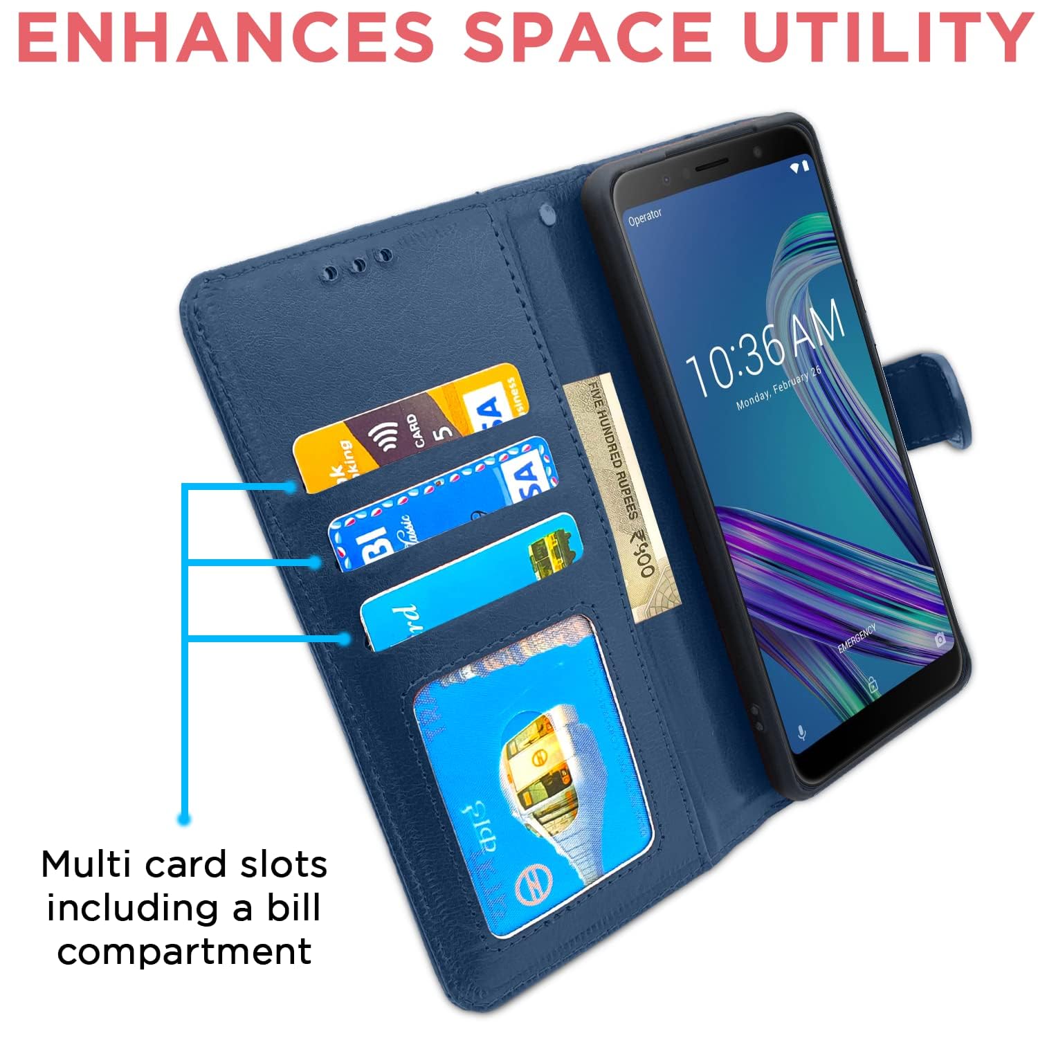 Pikkme Asus Zenfone Max Pro M1 Vintage Flip Cover | Blue