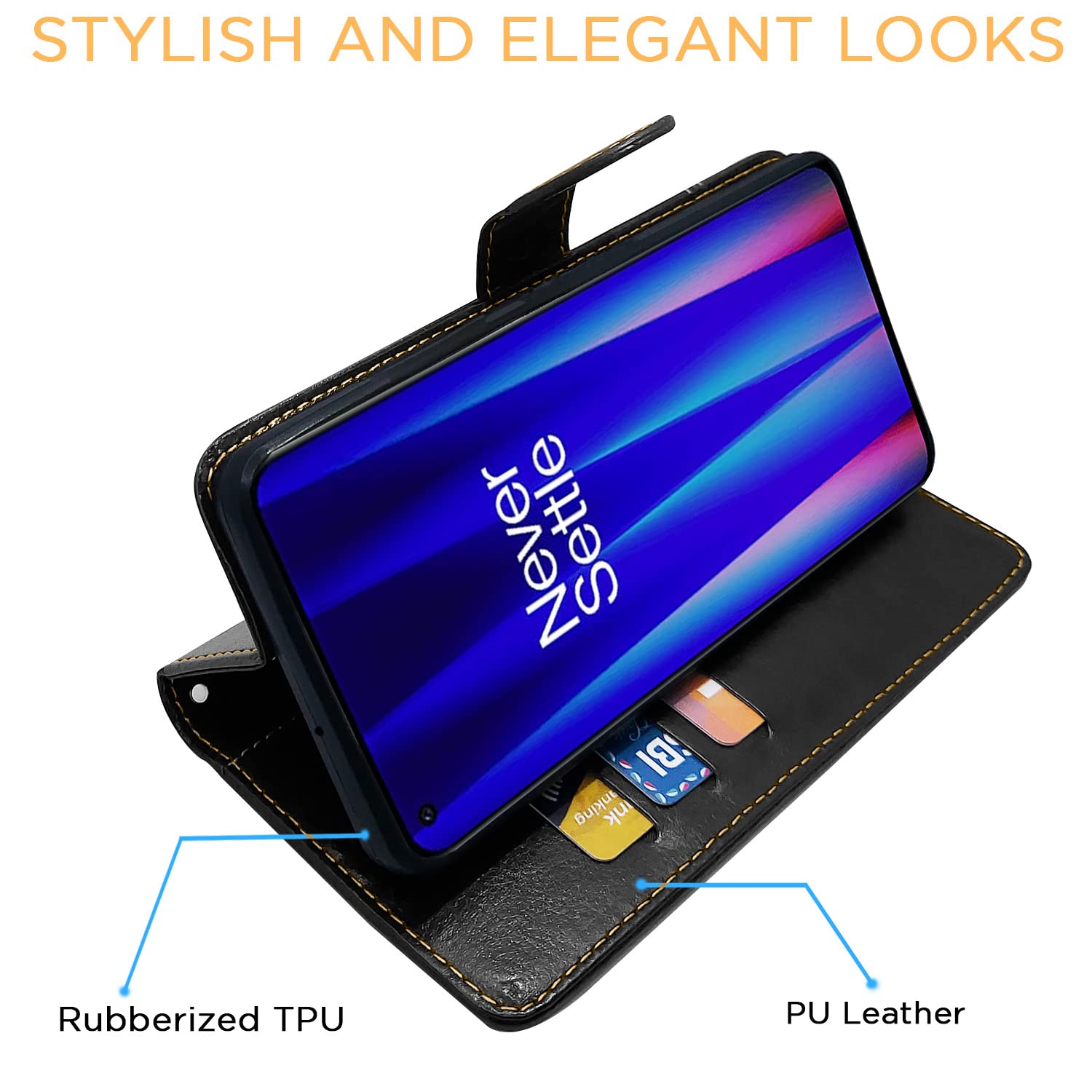 Pikkme OnePlus Nord CE 2 5G black & brown flip cover – photo 5
