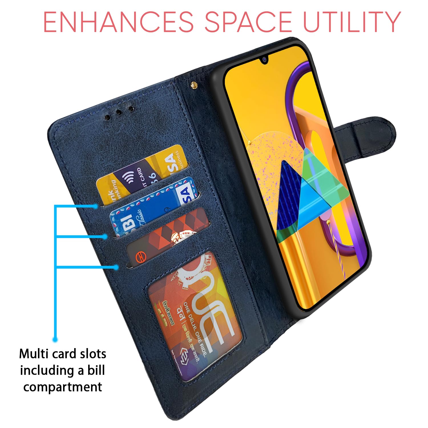Pikkme blue wallet flip cover for Samsung M30s – photo 4