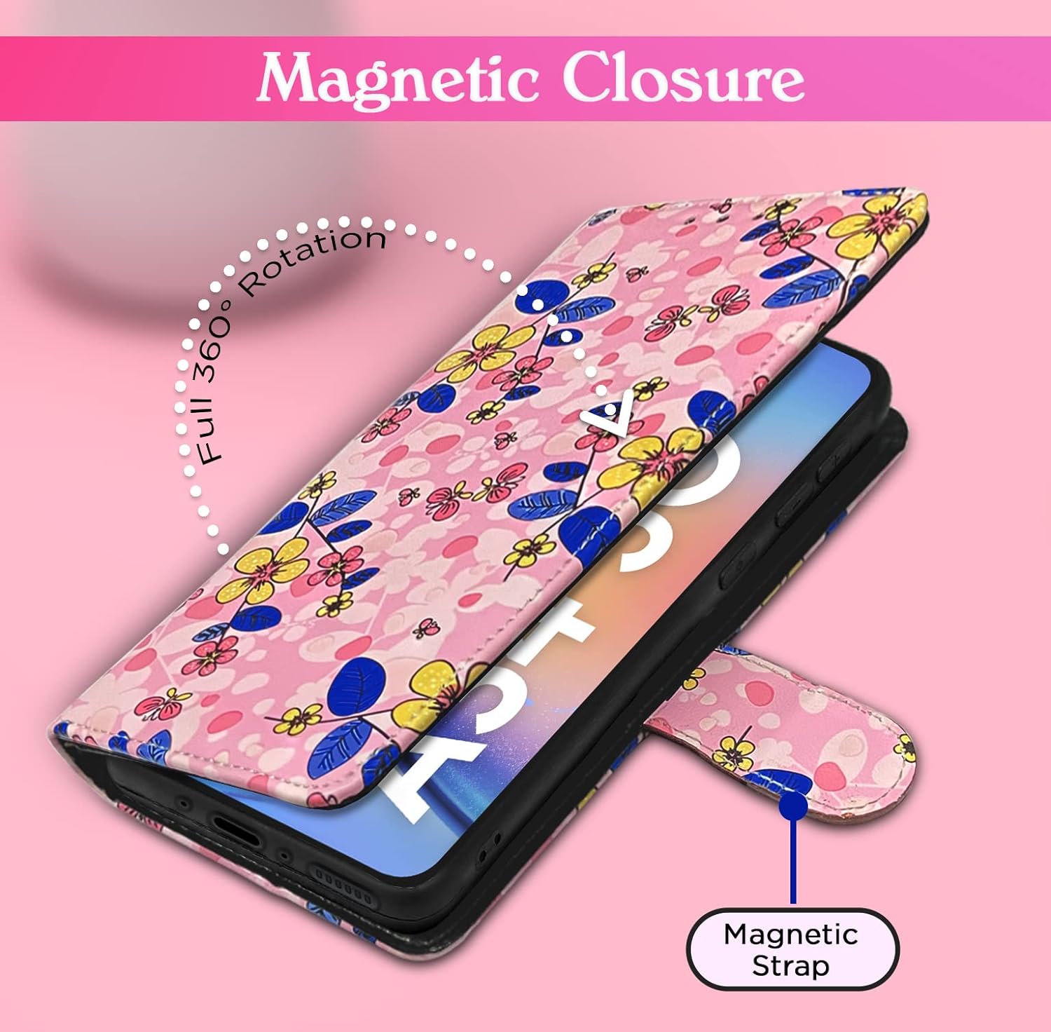 Pink Flower mobile flip cover for Samsung A34 5G – Pikkme – photo 3