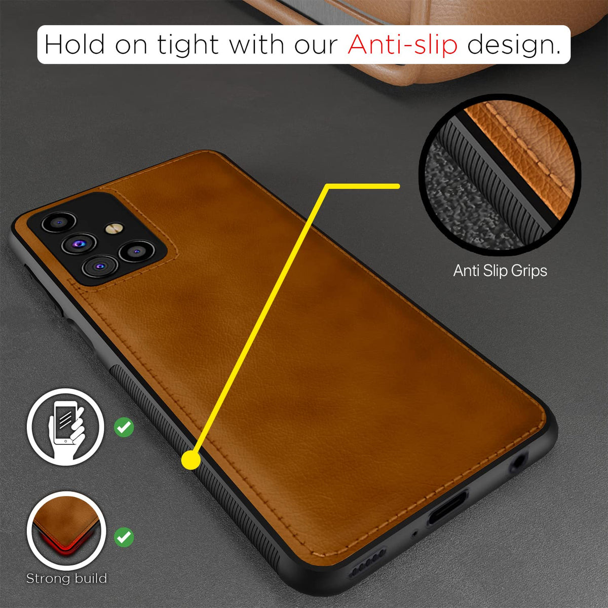 Samsung M31s Leatherback mobile cover in brown by Pikkme – photo 2