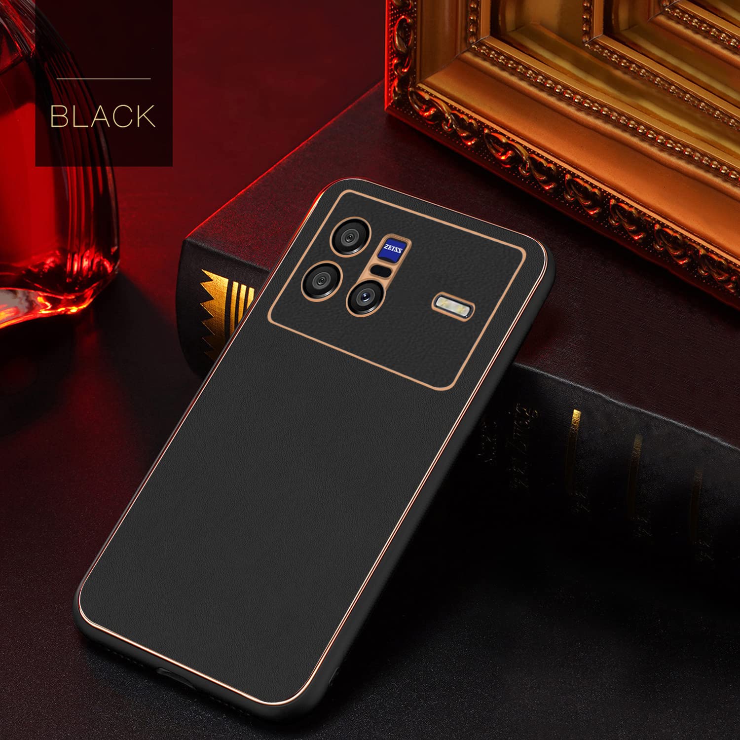 Pikkme Vivo X80 Leather Chrome Case | Black