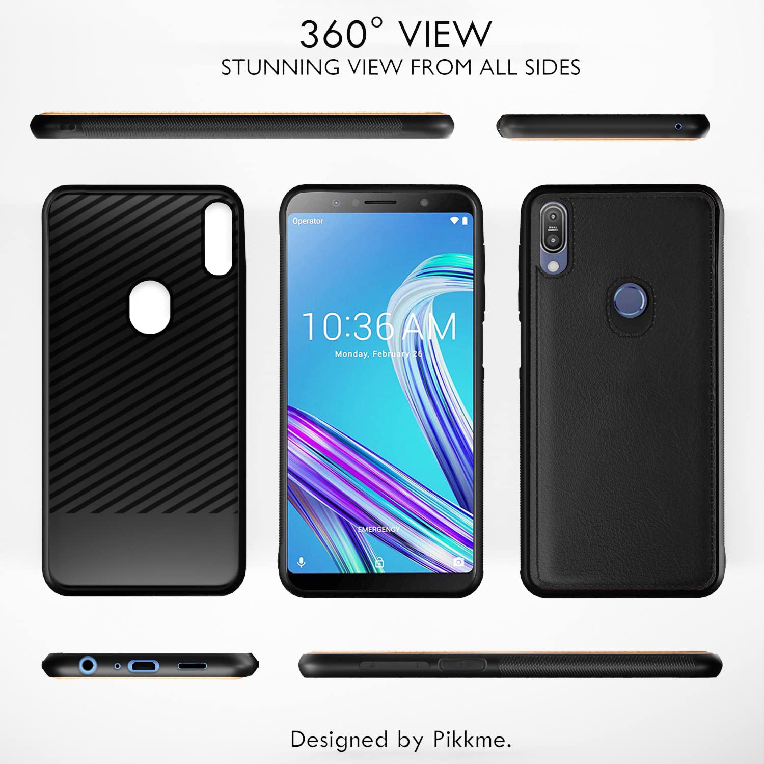 Pikkme Asus Zenfone Max Pro M1 Leather Back Cover | Black