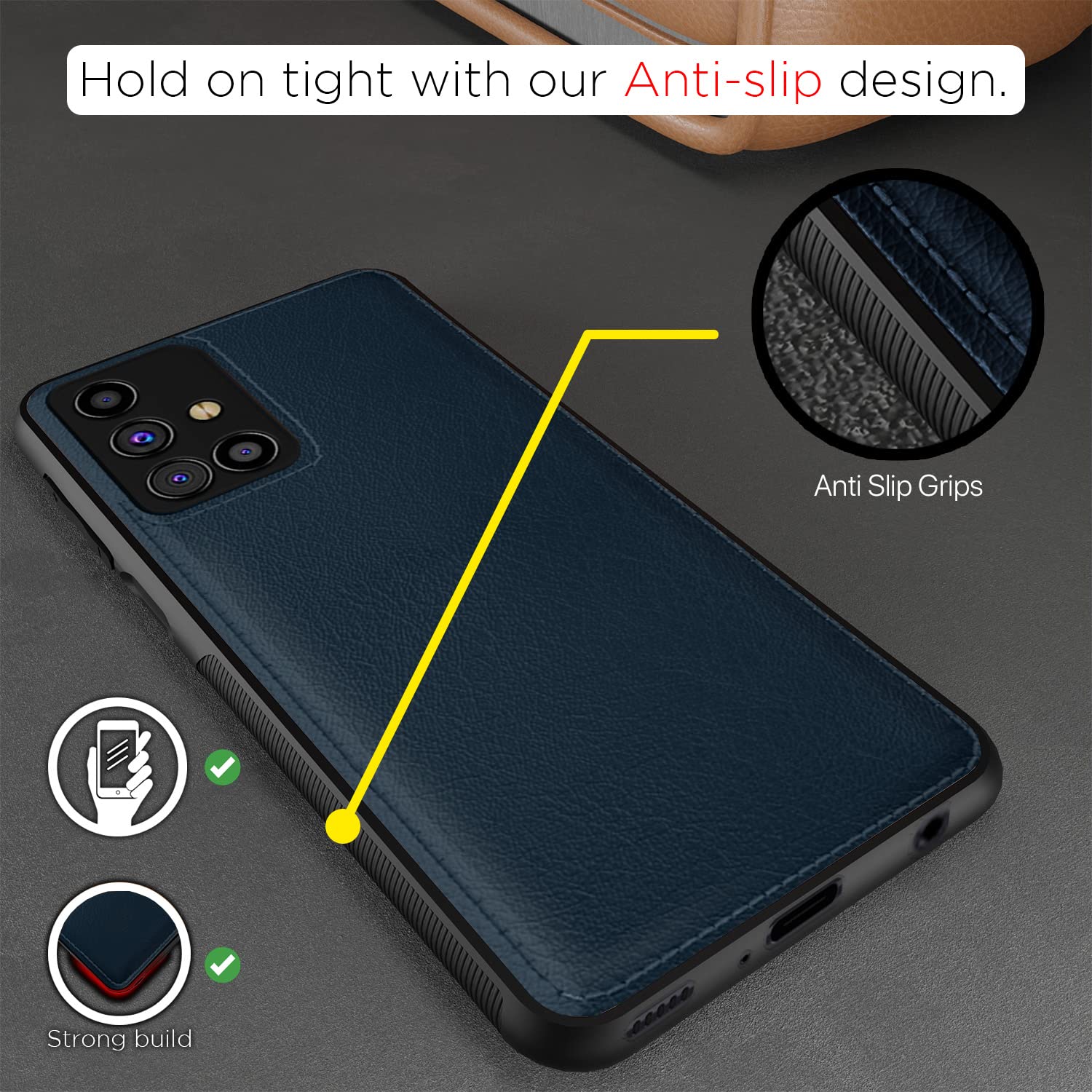 Pikkme Samsung Galaxy M31s Leather Back Cover | Blue