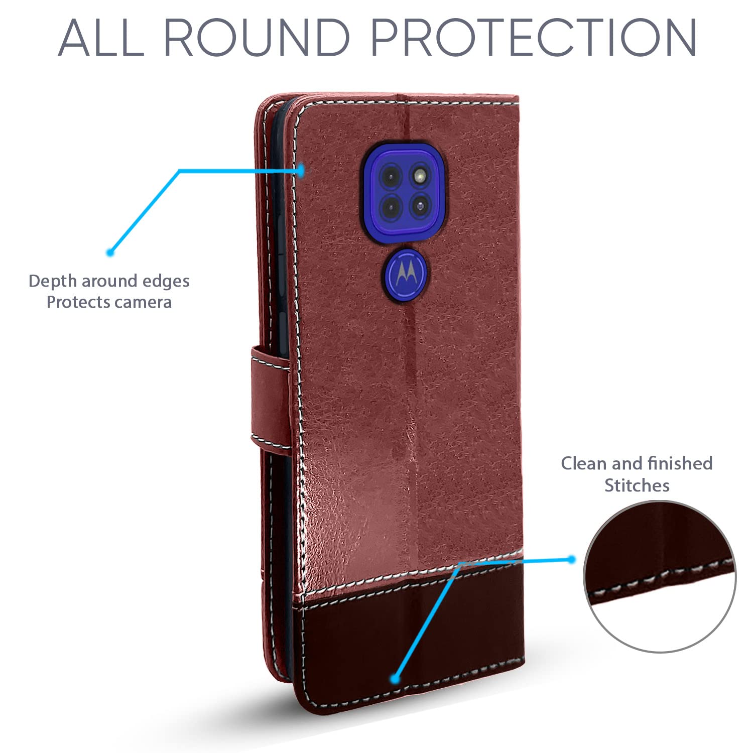 Pikkme brown flip cover for Moto G9 – photo 2