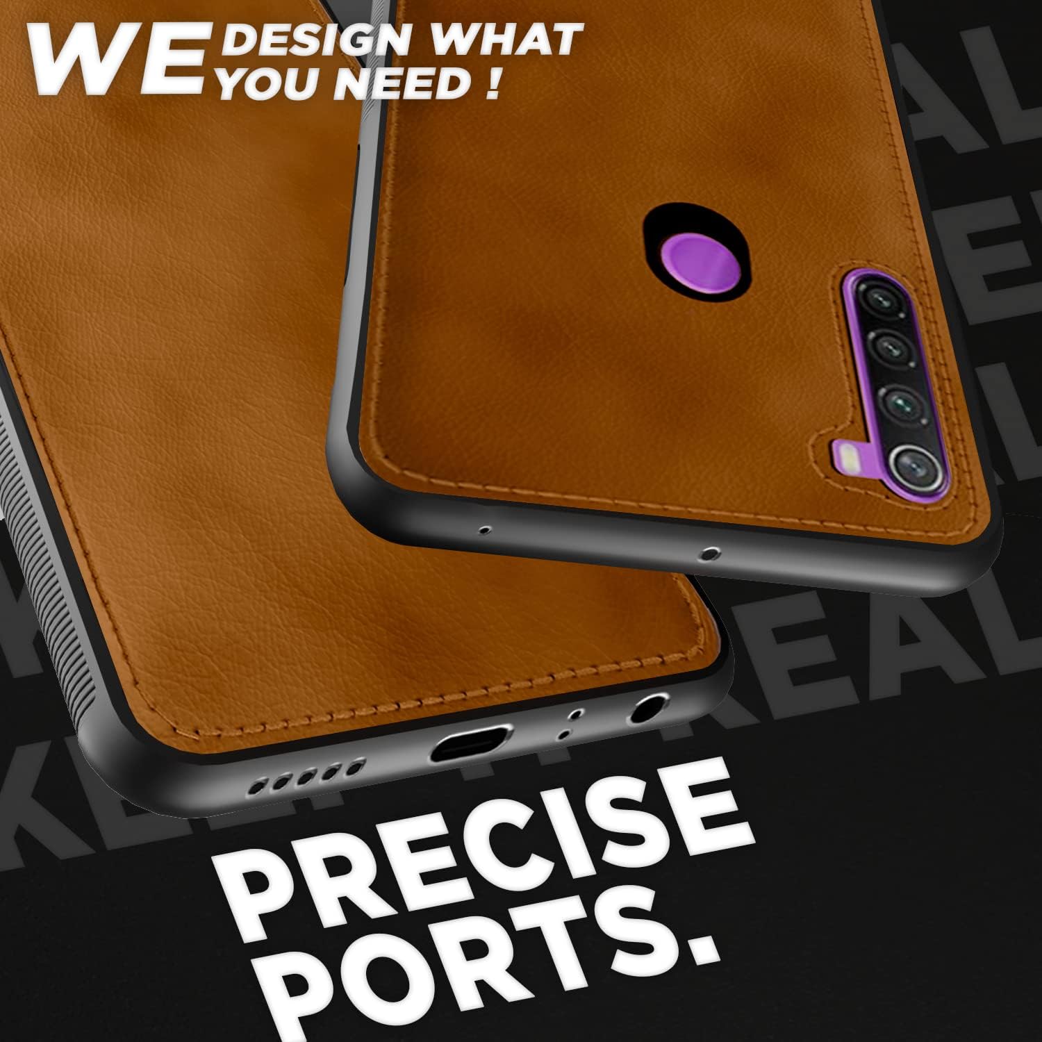 Redmi Note 8 Leatherback mobile back cover in brown by Pikkme – photo 4