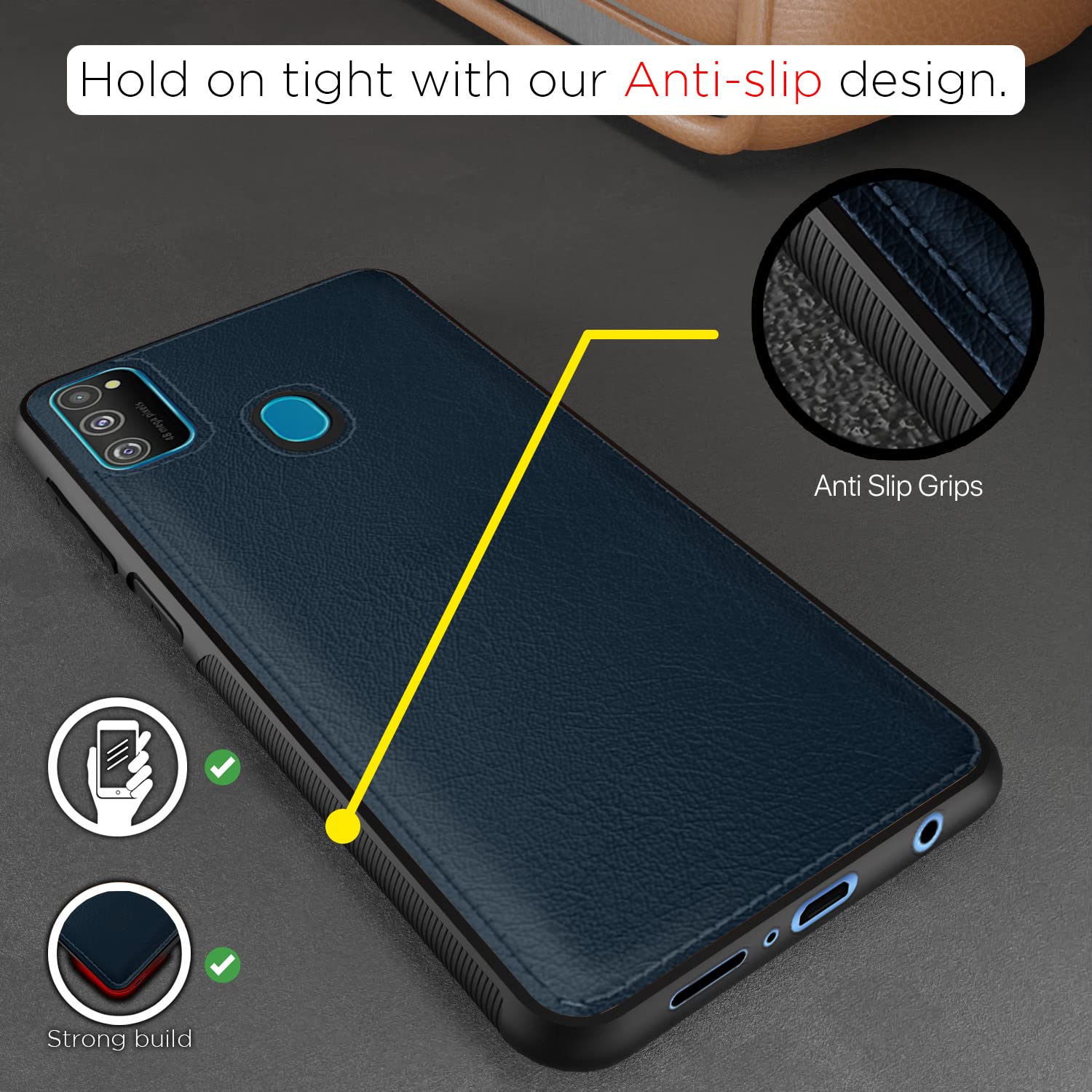 Pikkme Samsung Galaxy M21 / M21 2021 / M30s Leather Back Cover | Blue