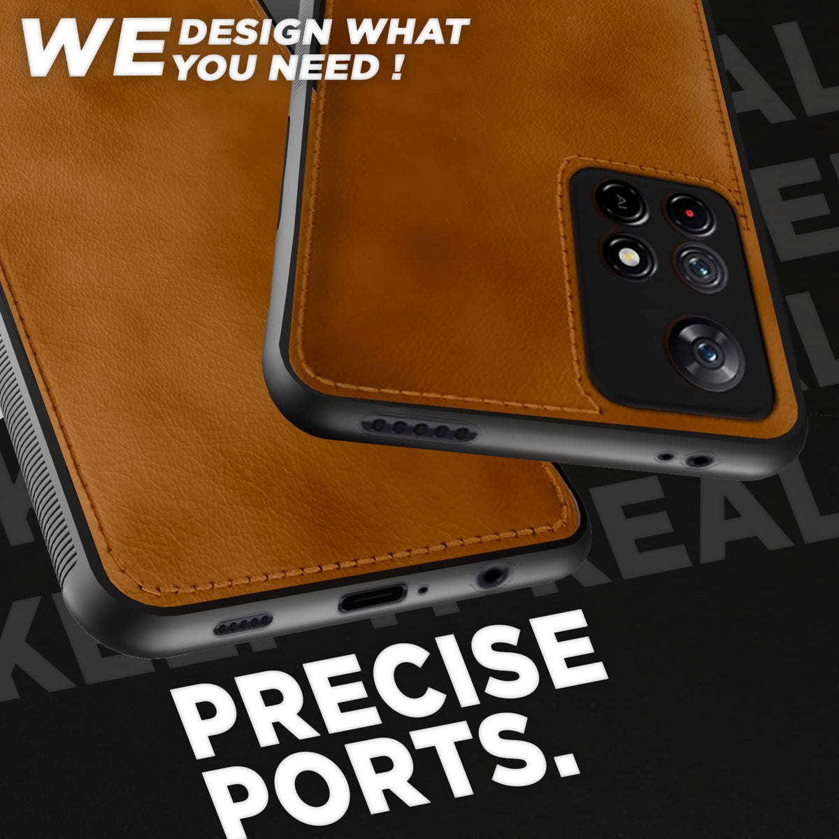 Pikkme Redmi Note 11T/Poco M4 Pro 5G Leatherback brown mobile cover – photo 4