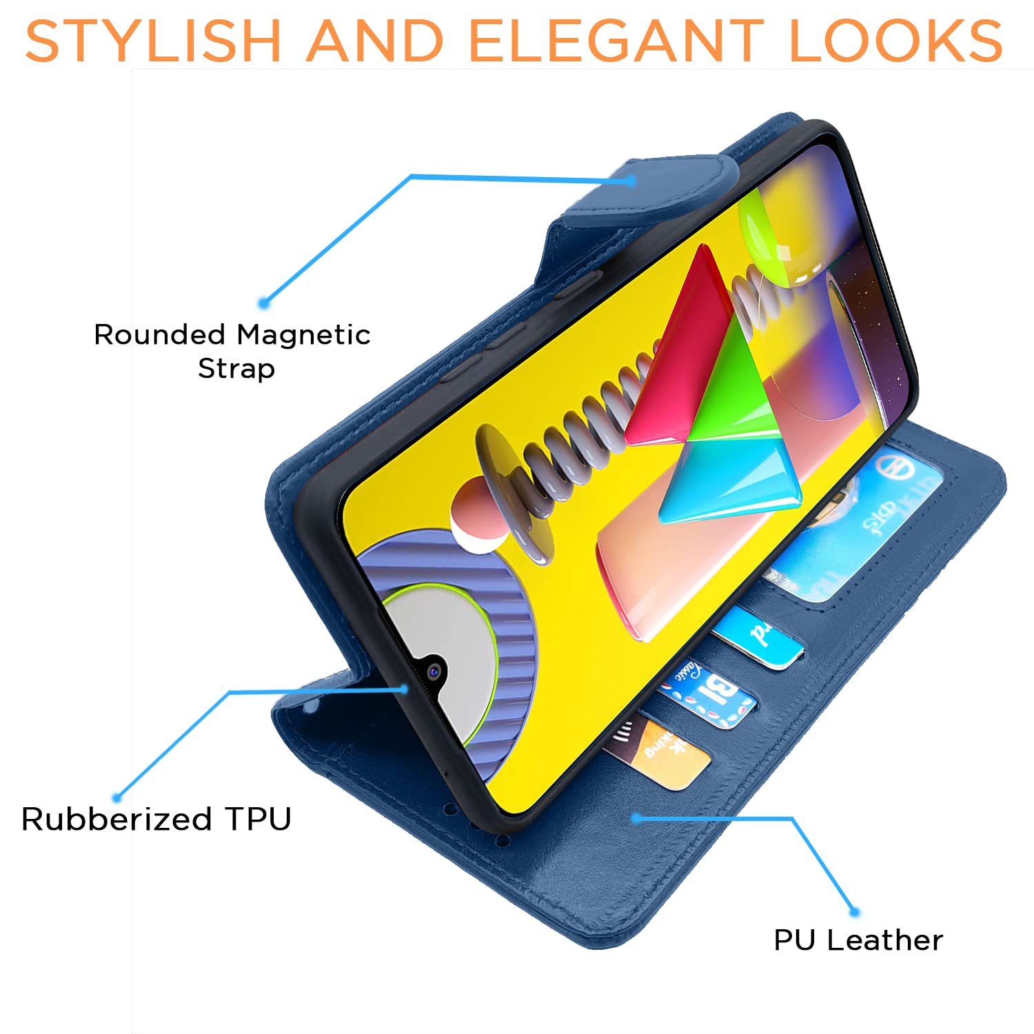Pikkme Samsung Galaxy M31 / M31 Prime / F41 Vintage Flip Cover | Blue