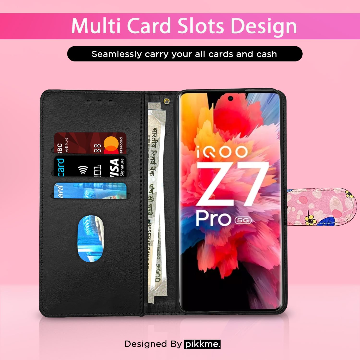 Pikkme pink Flower mobile flip cover for Moto Edge 40 – photo 3