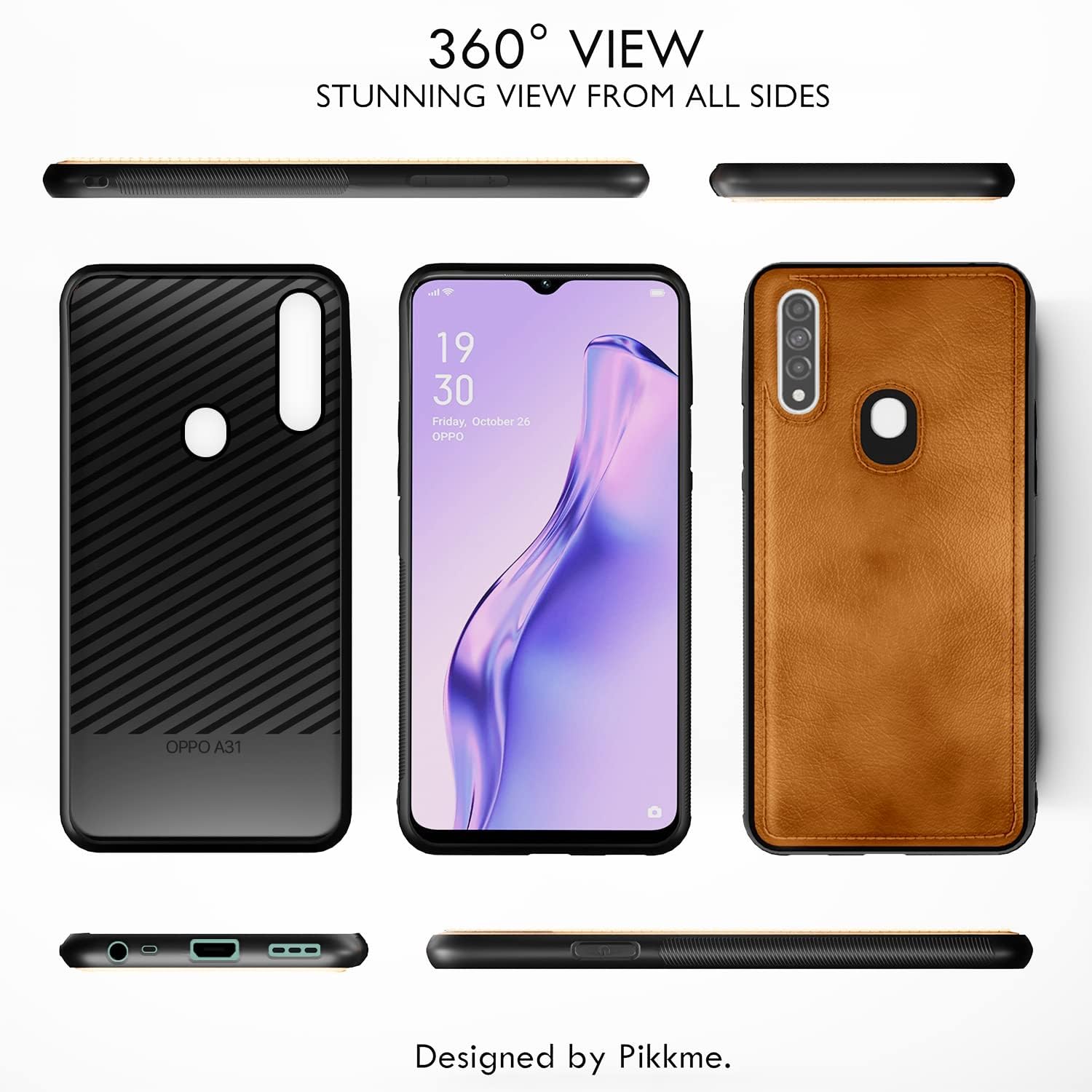 Oppo A31 Leatherback mobile back cover in brown by Pikkme – photo 3