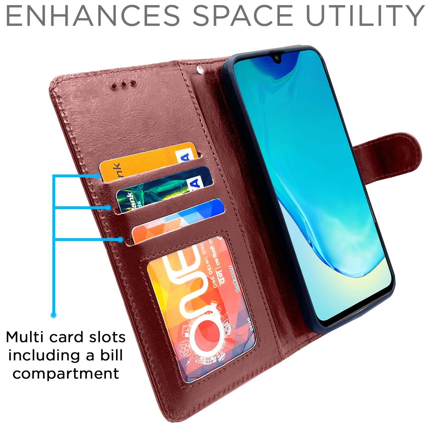 Pikkme Vivo V25 5G Vintage Flip Cover | Brown