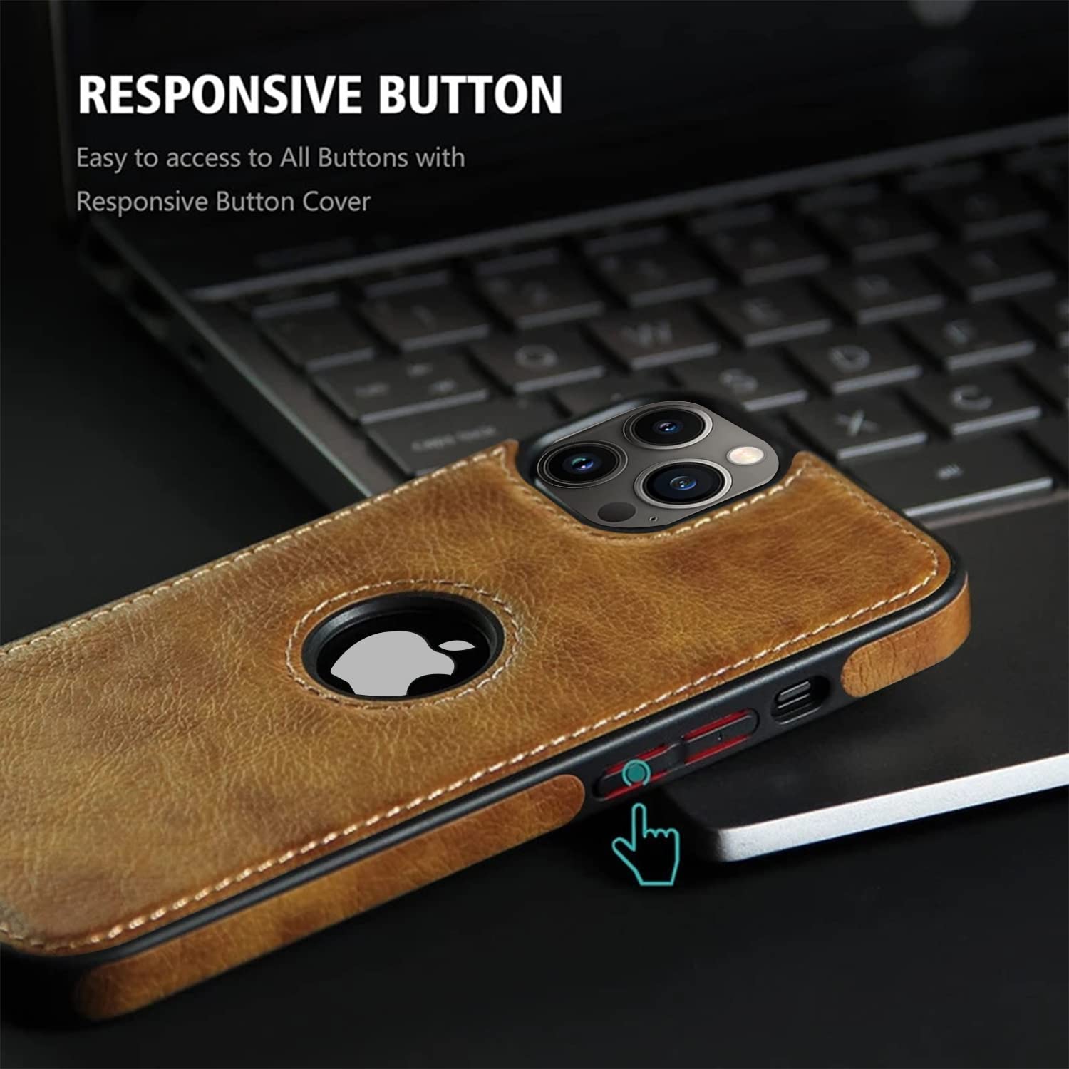 Pikkme iPhone 12 Pro Max Leather Back Case Brown