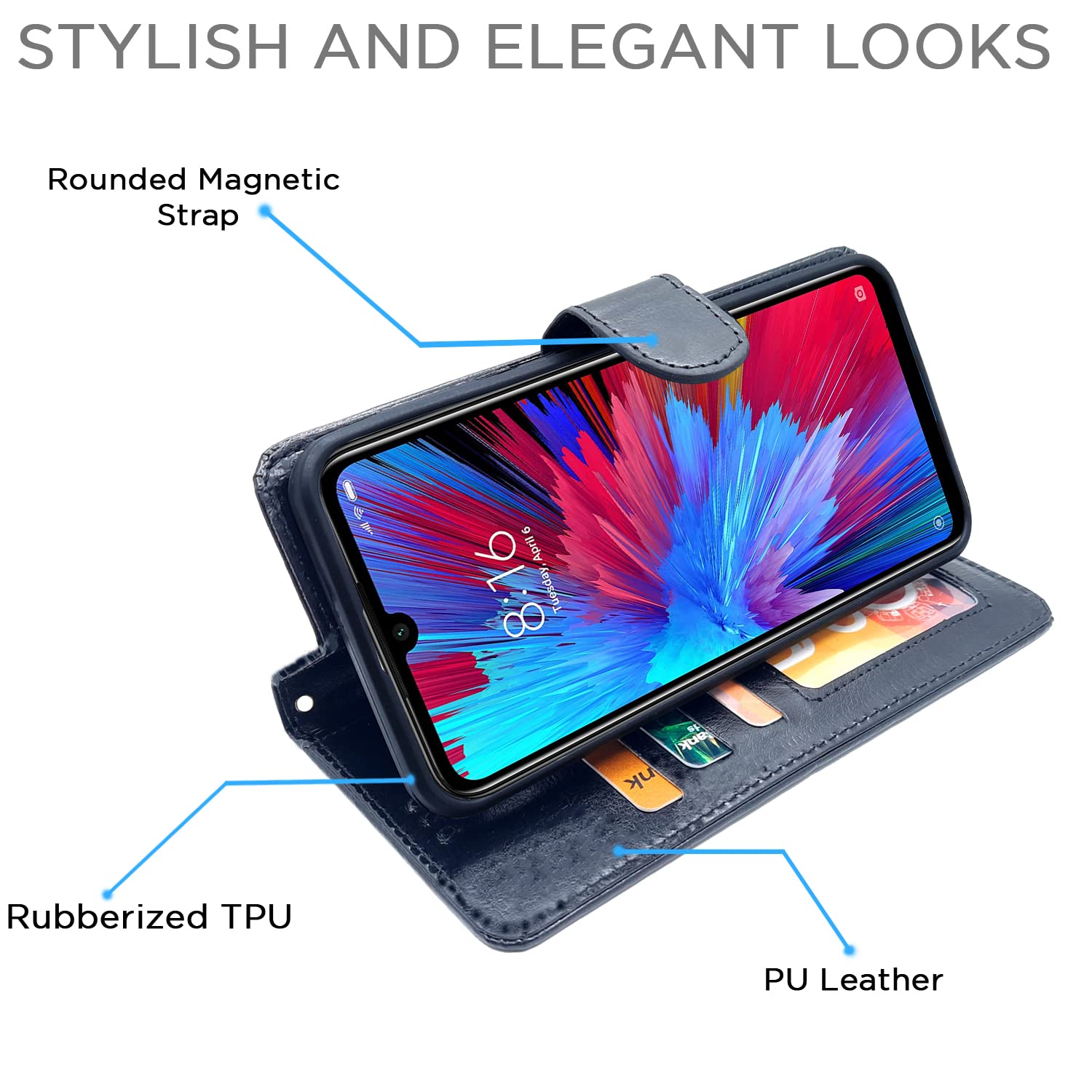 Pikkme Mi Redmi Note 7 / Note 7 Pro/Note 7s Vintage Flip Cover | Black
