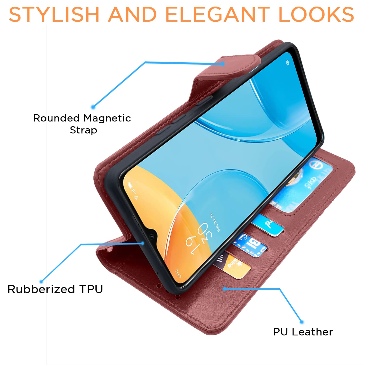 Pikkme Oppo A15 / A15s Vintage Flip Cover | Brown