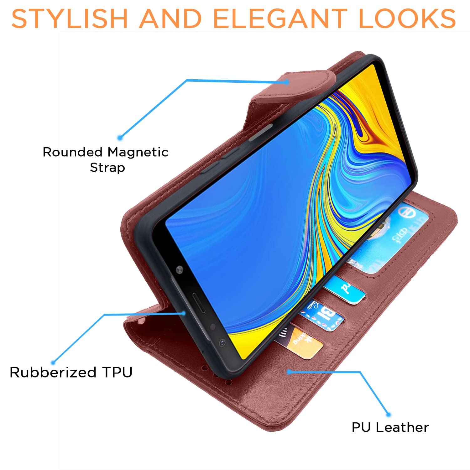 Pikkme Samsung Galaxy A7 2018 Vintage Flip Cover | Brown