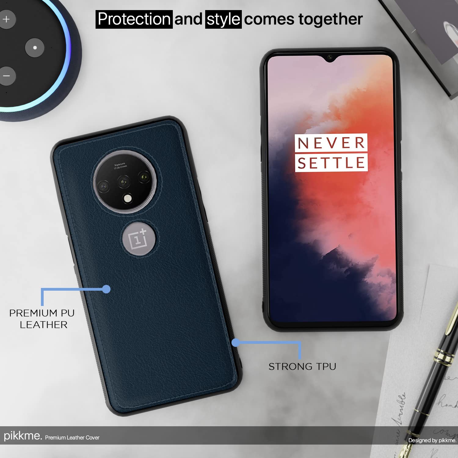 Blue Leatherback mobile back cover for OnePlus 7T – Pikkme – photo 5