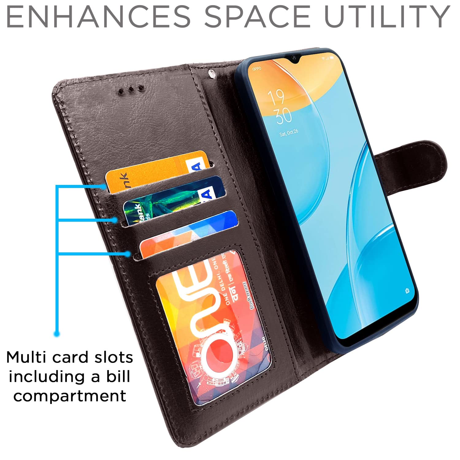 Pikkme Oppo A15 / A15s Vintage Flip Cover | Coffee