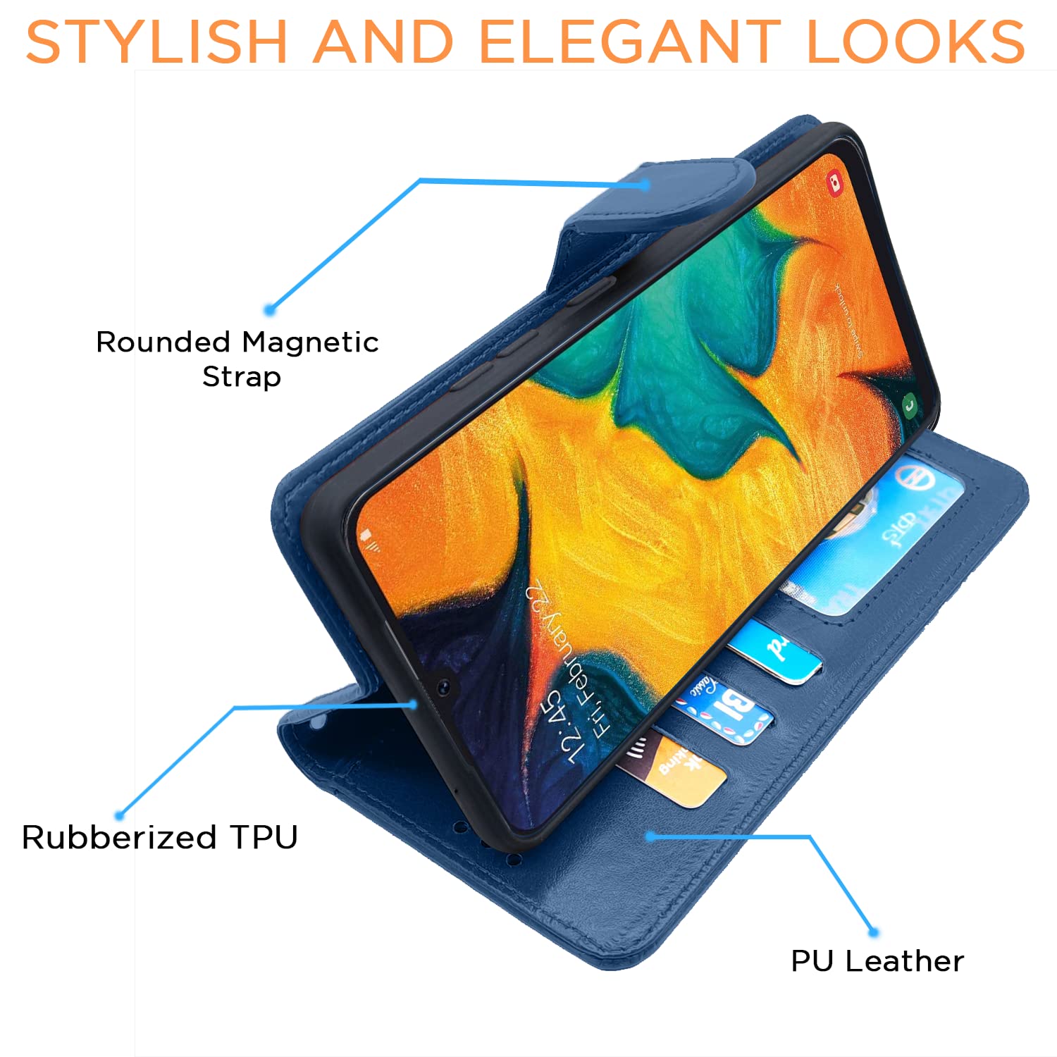 Pikkme Samsung Galaxy A30 / A20 / M10s Vintage Flip Cover | Blue