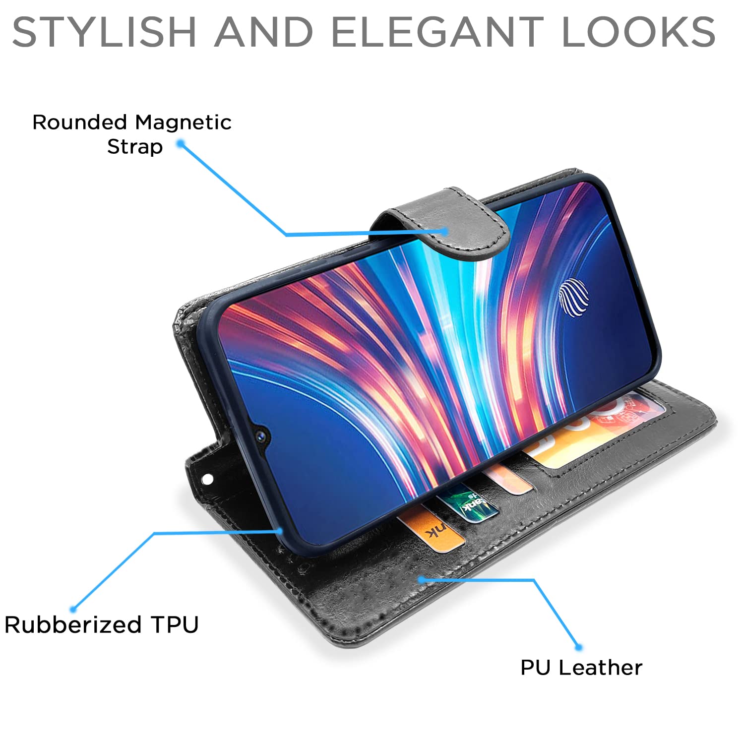 Pikkme Vivo S1 Vintage Flip Cover | Black