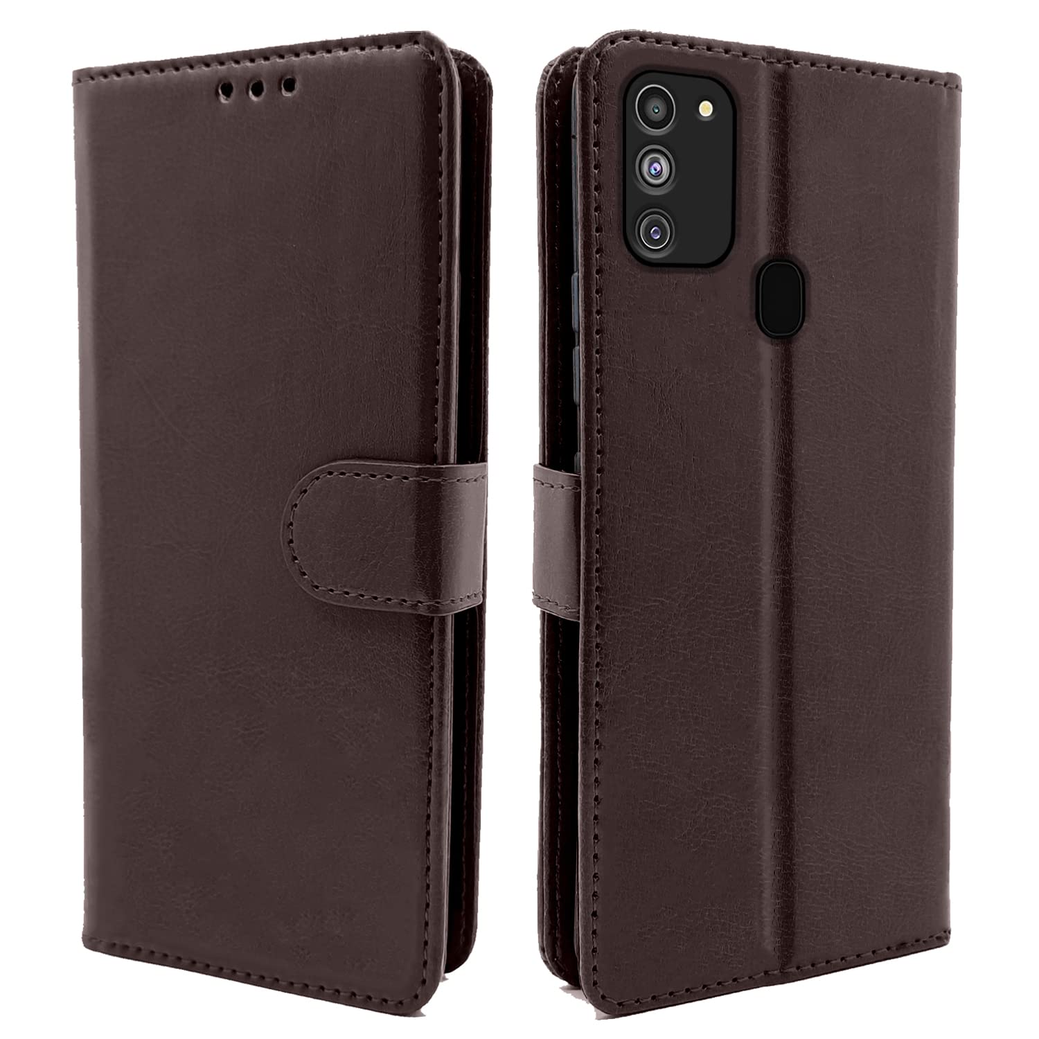 Pikkme Samsung Galaxy M30s / M21 / M21 2021 Vintage Flip Cover | Coffee