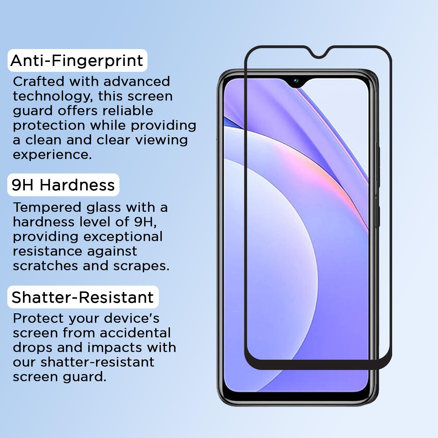 Redmi Note 9 tempered glass screen guard by Pikkme – photo 5
