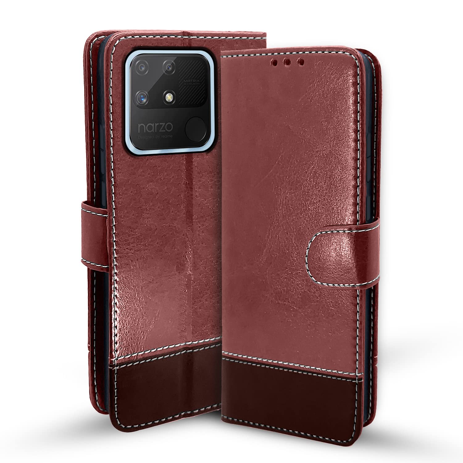 Brown & coffee Contrast flip case for Realme Narzo 50A – Pikkme