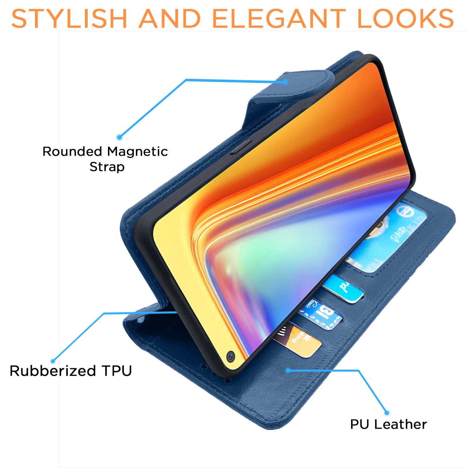 Pikkme Realme 7 / Narzo 30 4G / Narzo 20 Pro Vintage Flip Cover | Blue