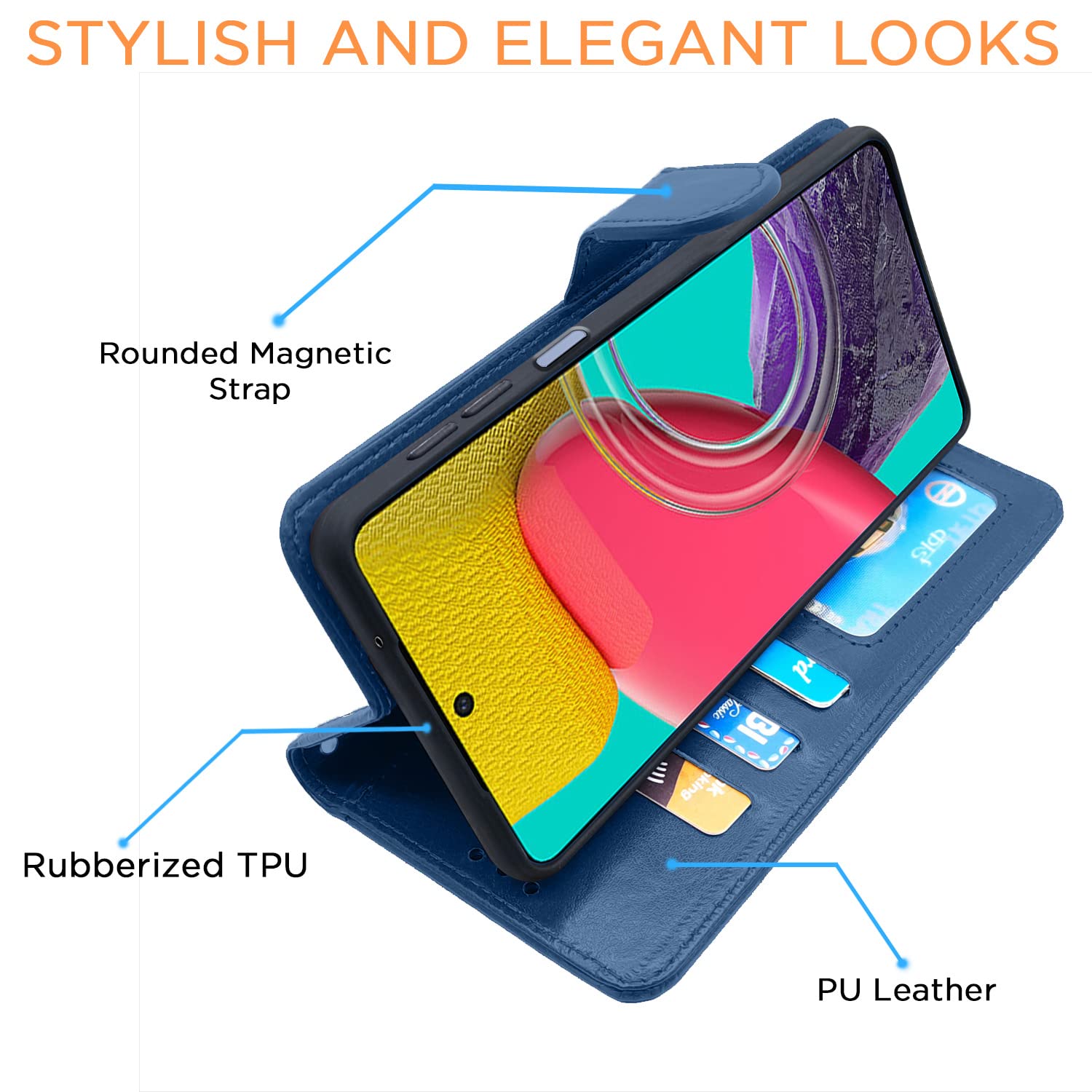 Pikkme Samsung Galaxy M53 5G Vintage Flip Cover | Blue