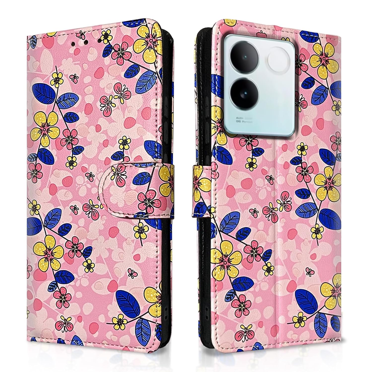 Moto Edge 40 Flower mobile flip cover in pink by Pikkme