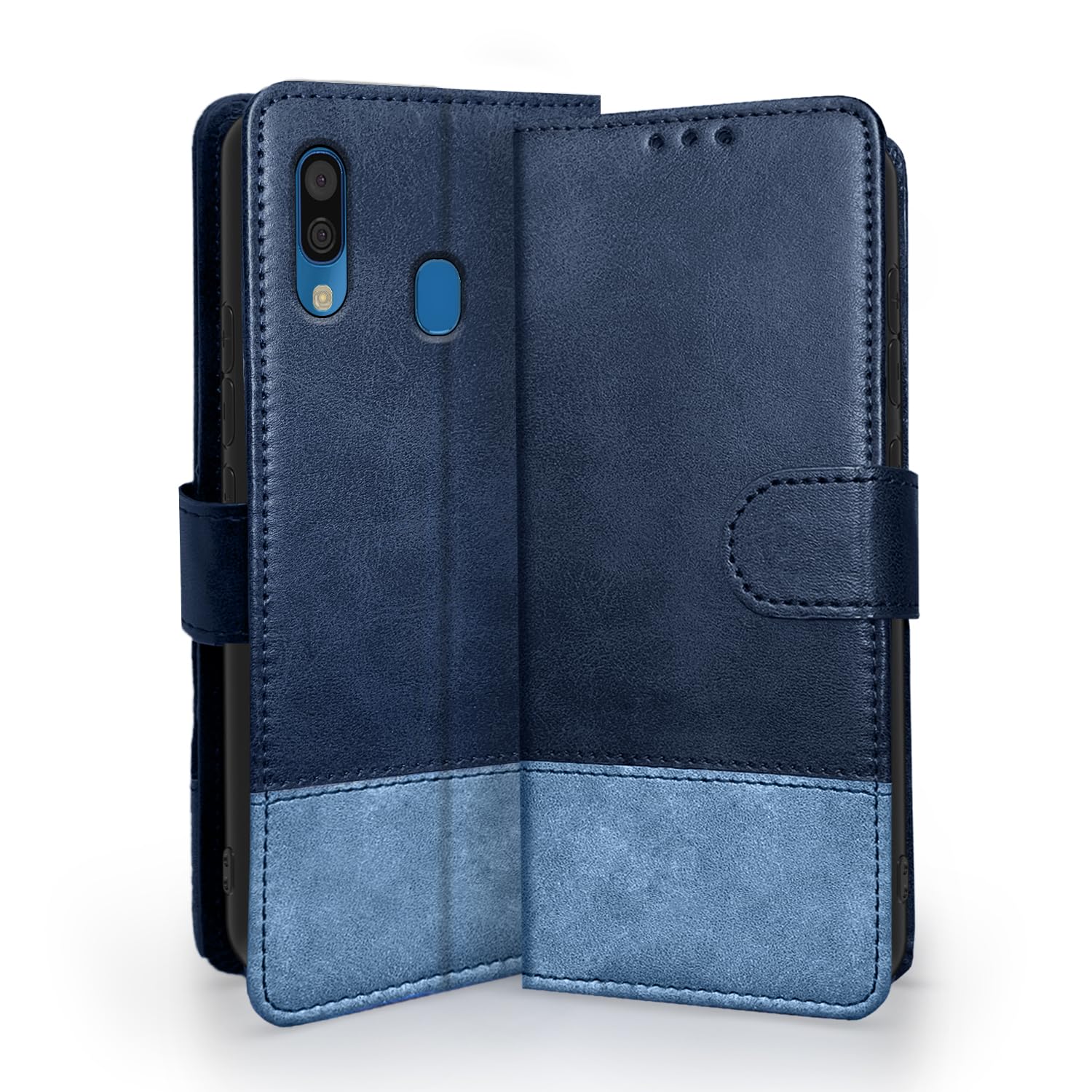 Pikkme blue Contrast flip case for Samsung A20