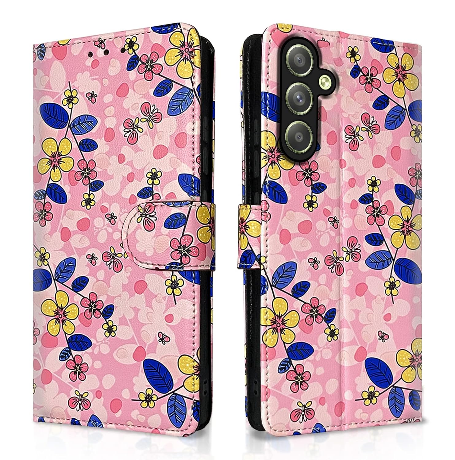 Pink Flower wallet flip cover for Samsung A34 5G – Pikkme