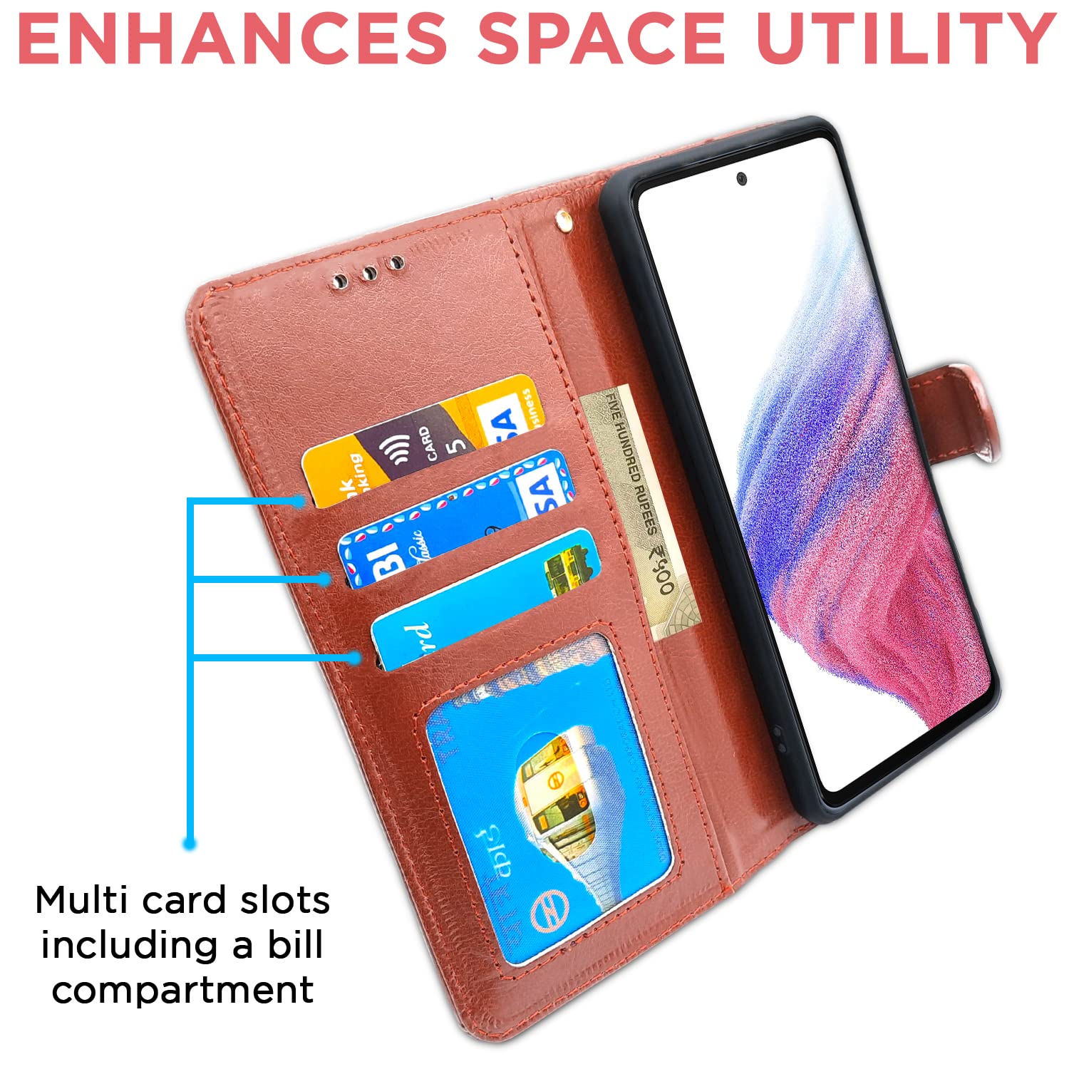 Pikkme Samsung Galaxy A53 5G Vintage Flip Cover | Brown