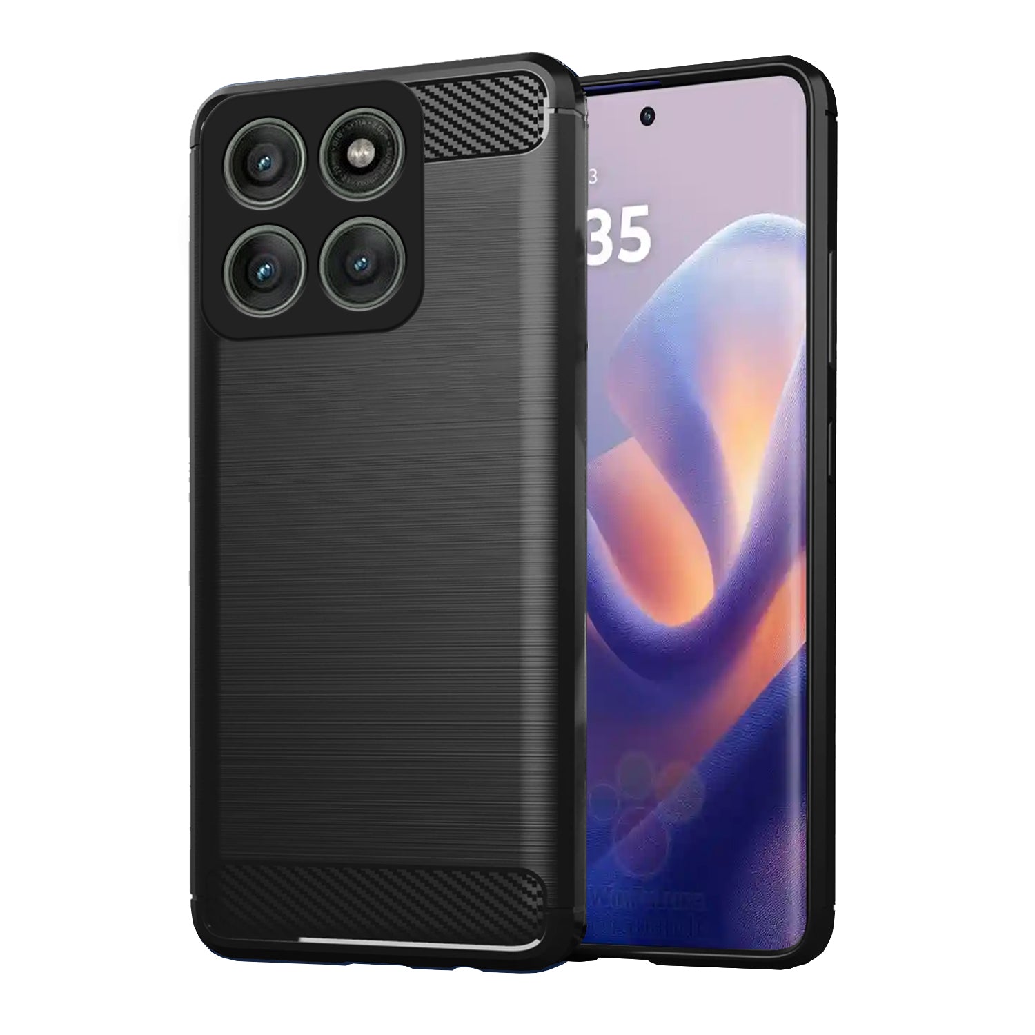 Pikkme Motorola Moto Edge 60 Pro 5G  Hybrid Carbon Fiber Back Cover  - Black
