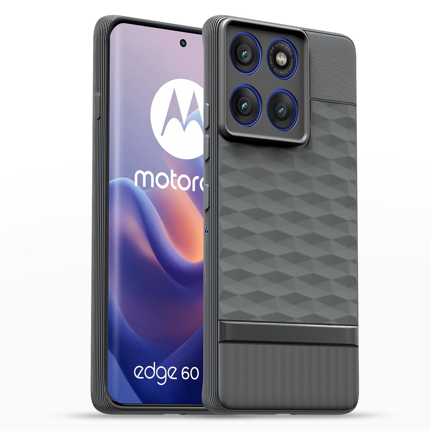 Pikkme Motorola Moto Edge 60 Pro 5G Shockproof Soft Flexible Gencase Back cover (Grey)