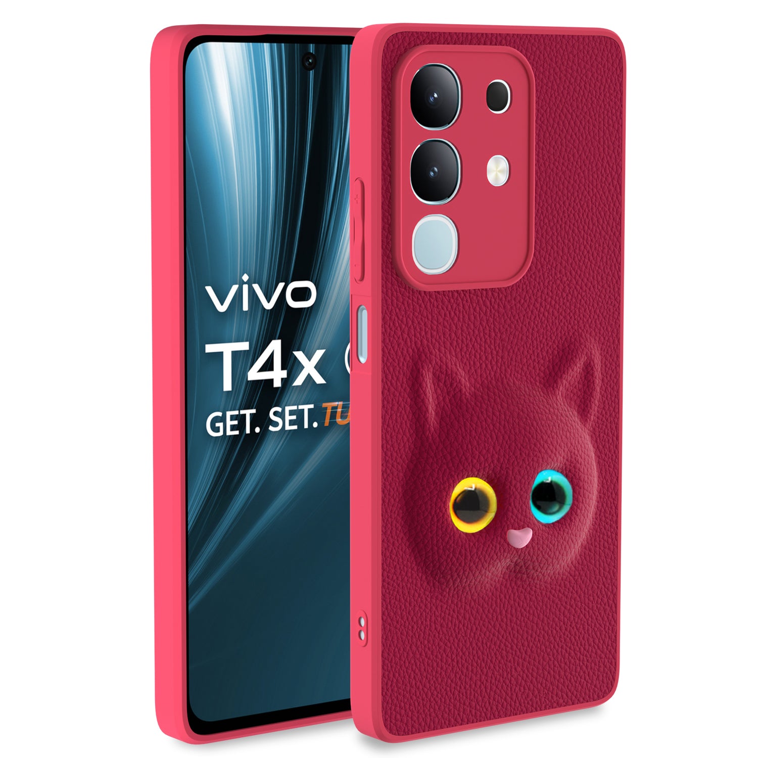 Pikkme Vivo T4x 5G / iQoo Z10x 5G Kitty Back Cover (Pink)