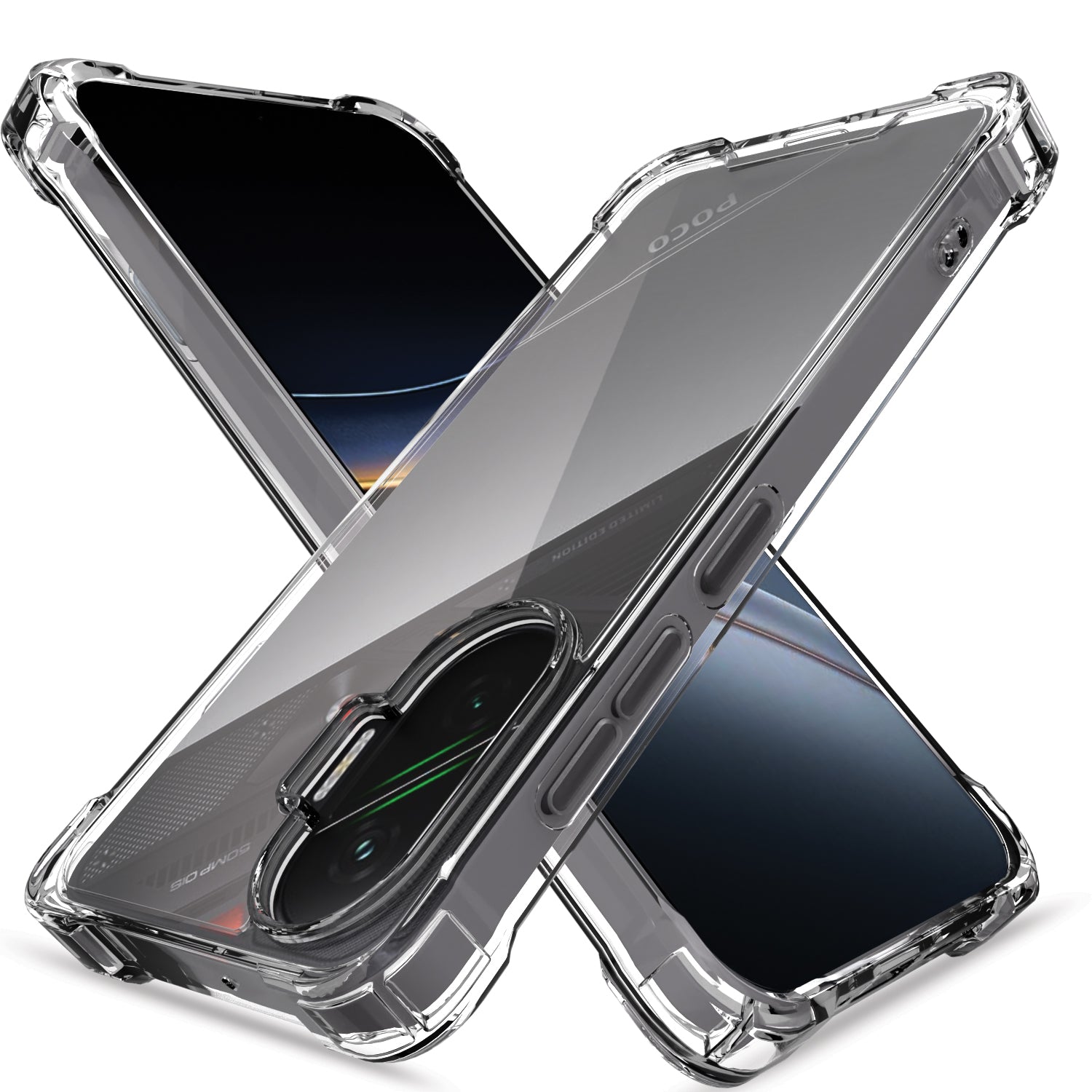 Pikkme Poco F7 5G PC + TPU Clear Transparent  Back Cover (Transparent)