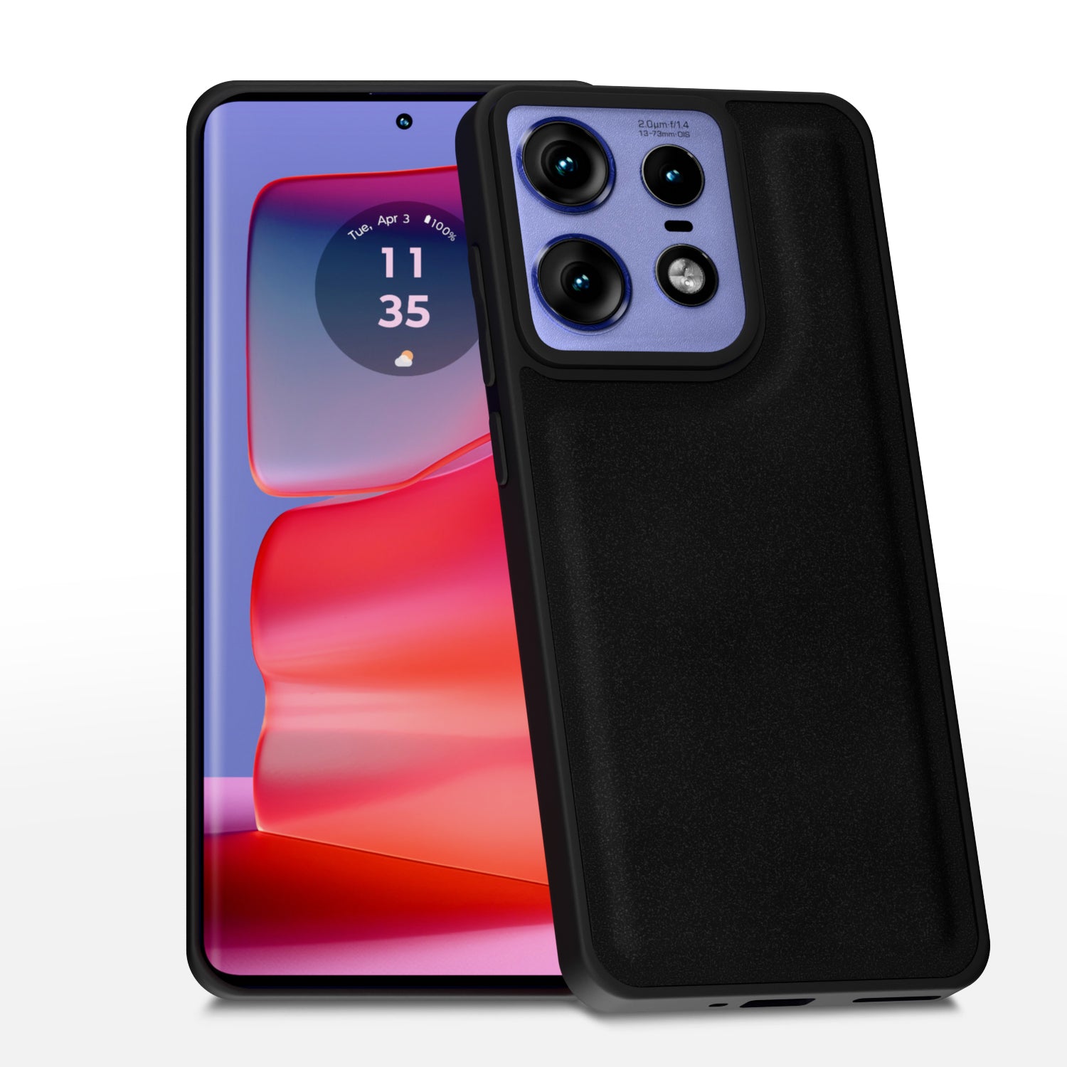 Motorola Moto Edge 50 Pro 5G Premium Leather Back Cover by Pikkme - Black