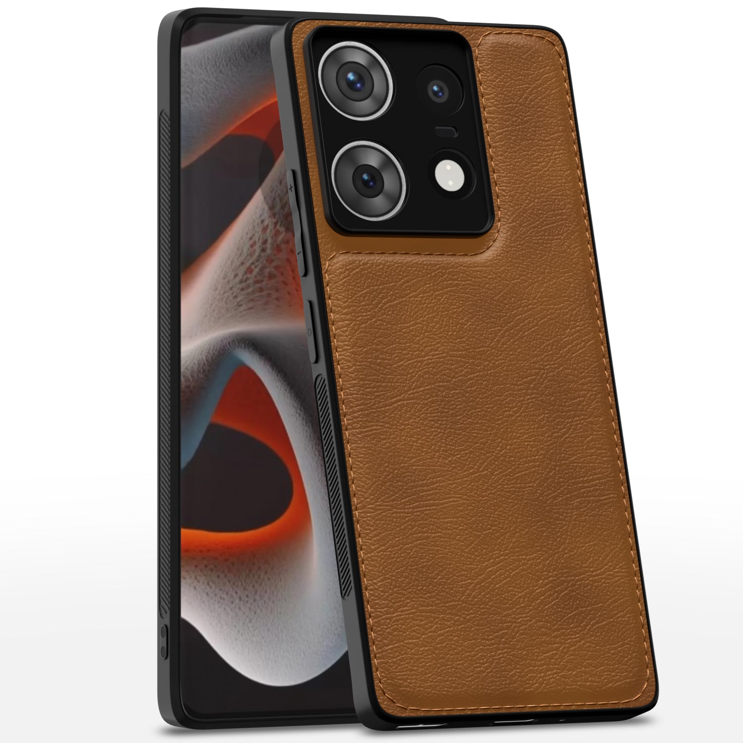 Moto Edge 50 Pro 5G LeatherBack Back Cover – Brown