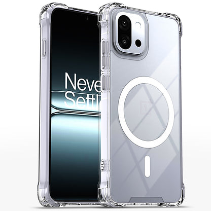 Pikkme OnePlus 13s 5G Mag-Safe Shockproof PC + TPU Back Cover (Transparent)
