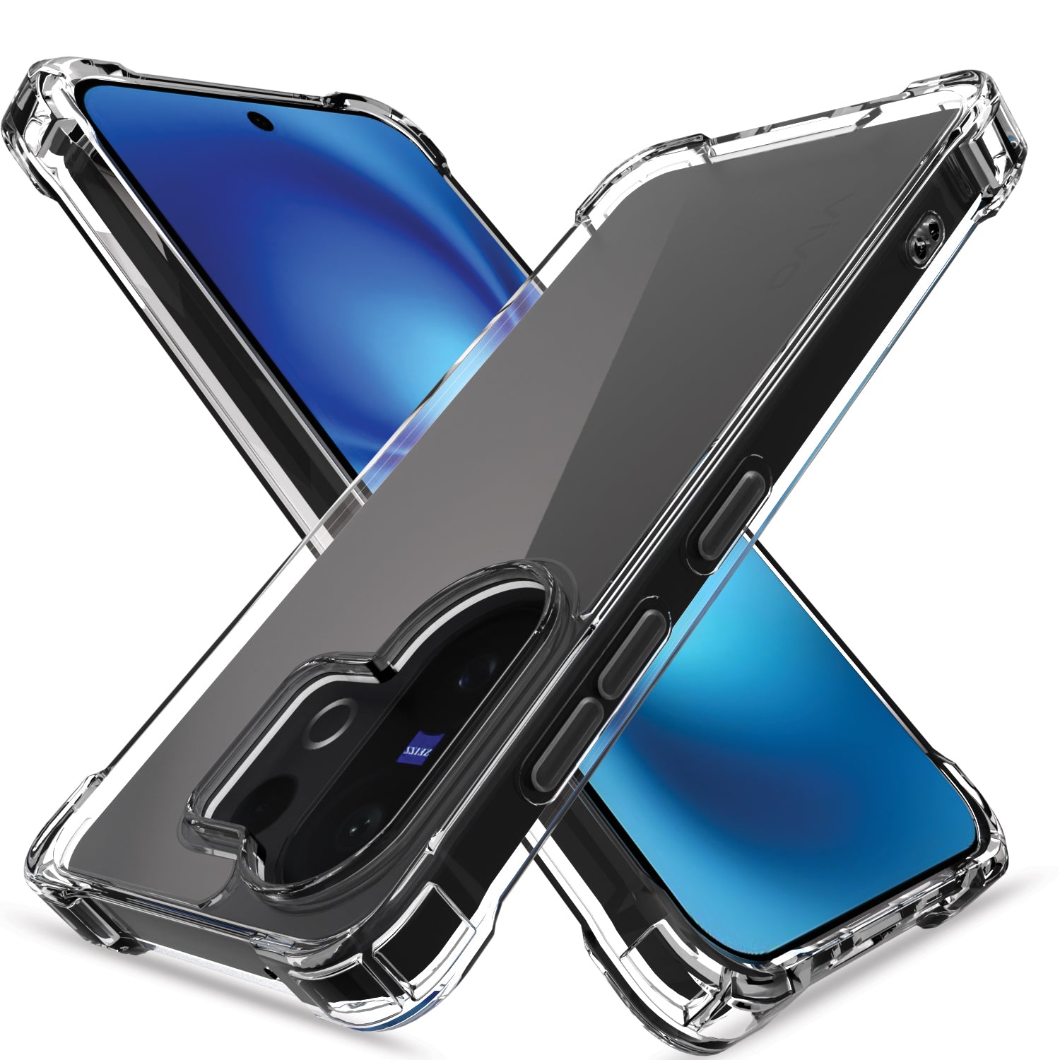 Pikkme Vivo V60 5G  PC + TPU Crystal Clear Transparent Back Cover (Transparent)
