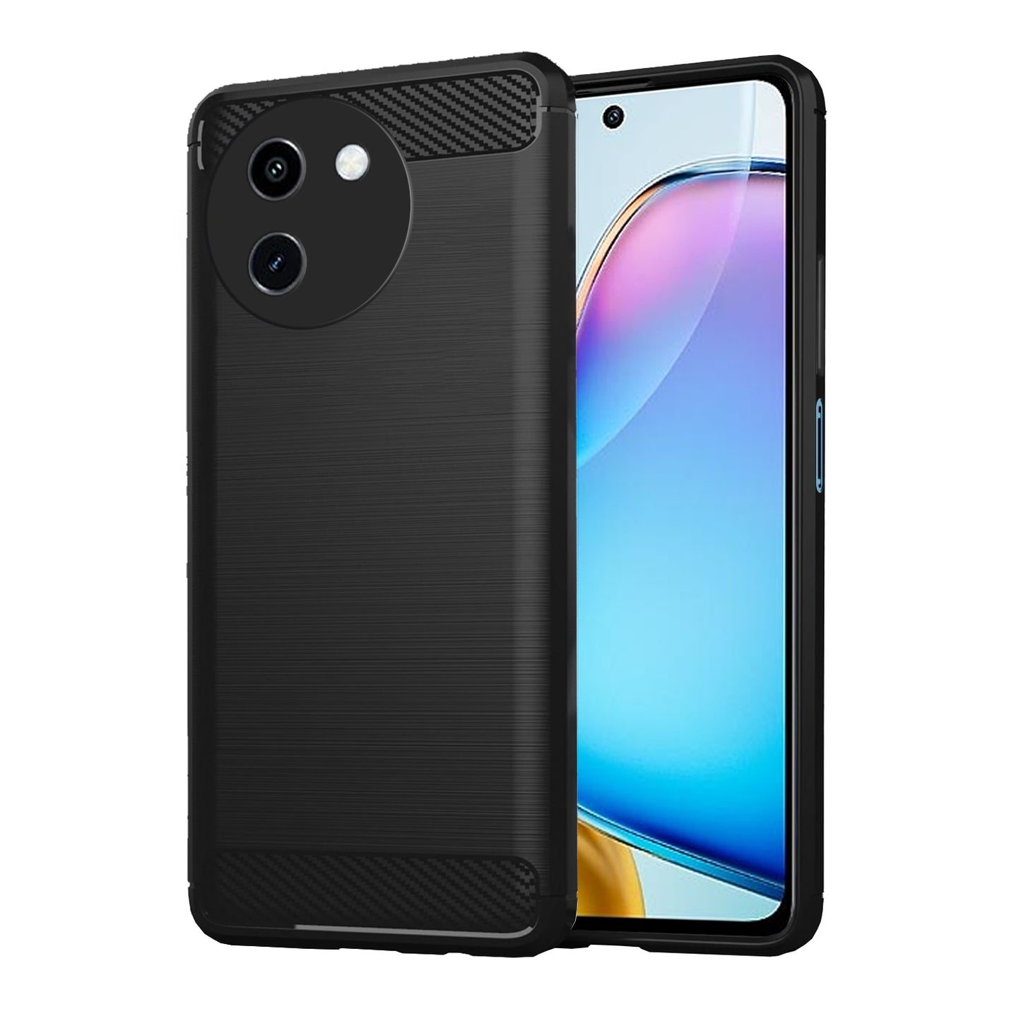 Pikkme Vivo Y200i 5G Hybrid Carbon Fibre Back Cover(Black)