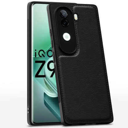 Vivo V40e / iQOO Z9s 5G LeatherBack Back Cover – Black