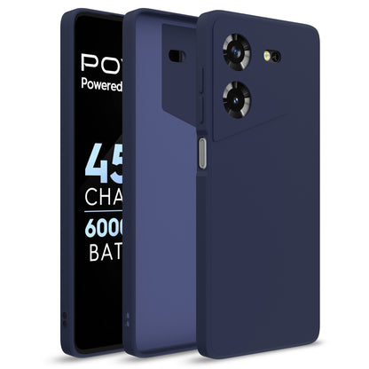  Techno Pova 5 / Techno Pova 5 Pro 5G Liquid Silicone Back Cover-Blue