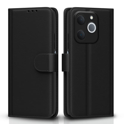 Pikkme Realme C71 5G Premium Leather Finish Vintage Flip Cover  - Black