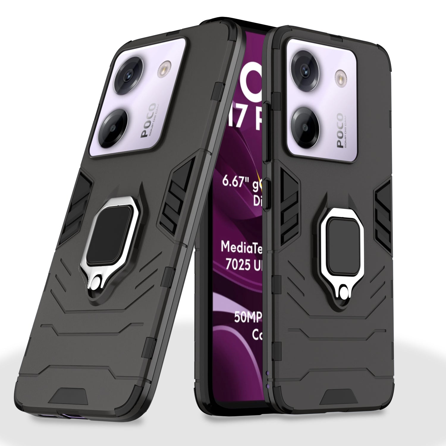 Pikkme Poco M7 Pro 5G D5 Tough Armor Back Cover  - Black